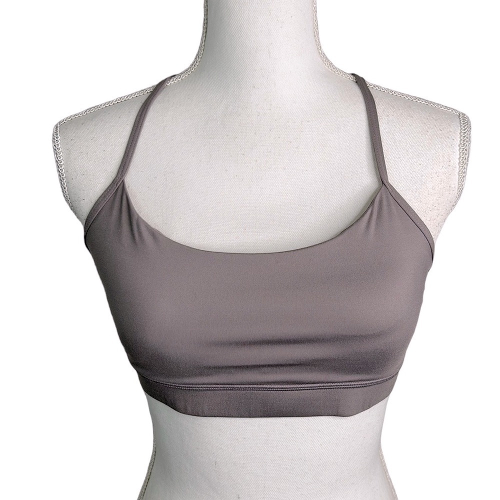 Gray Cropped Athletic Sports Bra Size Medium